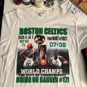 Boston Celtics 2007-2008 NBA Championship Banner 17 T-shirt size XL